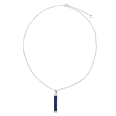 Modern Deep Blue Sodalite and Andean Silver Necklace