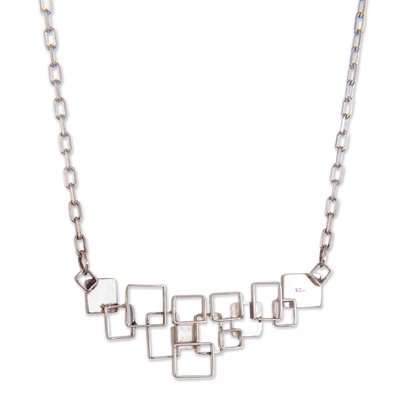 Multi-gemstone pendant necklace, ‘Glimpse into the Universe’ - Multi-Gemstone Peruvian 925 Sterling Silver Pendant Necklace