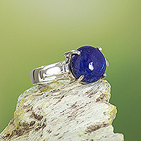 Lapis lazuli cocktail ring, 'Deep Blue Aura'
