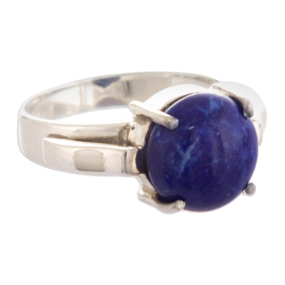 Lapis lazuli cocktail ring, 'Deep Blue Aura' - Modern Peru Lapis Lazuli Single Stone Ring