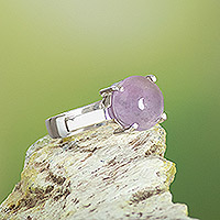 Amethyst cocktail ring, 'Violet Aura' - Modern Peru Amethyst Single Stone Ring