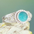 Amazonite cocktail ring, 'Gemstone Magic' - Peru Silver and Amazonite Single Stone Ring (image 2) thumbail