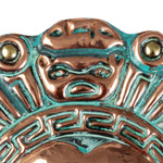 Copper and bronze mask, ‘Sun of Coricancha’ - Handcrafted Peruvian Wall Mask in Copper and Bronze