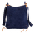 Suede shoulder bag, 'Ripple Effect in Navy' - Suede Shoulder Bag in Blue with Adjustable Strap from Peru