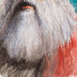 'Mature Gaze' - Original Watercolor Portrait Painting