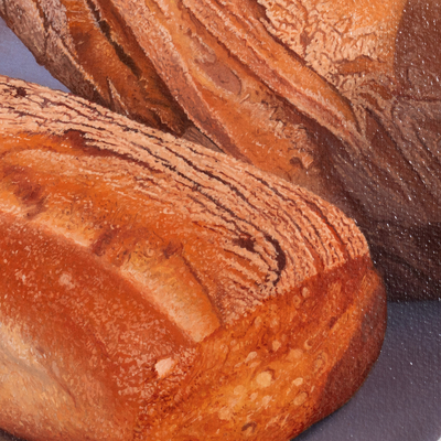 'Fresh Out of the Oven' - Photorealistic Painting of Bread