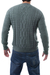 100% alpaca men's sweater, 'Dusty Blue' - Men's Blue Pullover Sweater Knit in Peru with 100% Alpaca (image 2c) thumbail