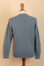 100% alpaca men's sweater, 'Dusty Blue' - Men's Blue Pullover Sweater Knit in Peru with 100% Alpaca (image 2f) thumbail