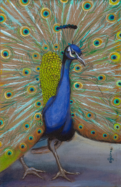 Brilliant Peacock Sketch Painting by Elaine Plesser - Fine Art America
