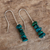 Chrysocolla drop earrings, 'Path of the Amazon' - Handcrafted Natural Chrysocolla Drop Earrings from Peru