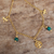 Gold-plated chrysocolla pendant necklace, 'Garden Dragonflies' - 18k Gold-Plated Chrysocolla Pendant Necklace from Peru (image 2b) thumbail