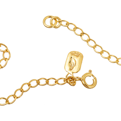 Collar con colgante de crisocola bañado en oro - Collar con colgante de crisocola chapado en oro de 18 k de Perú
