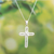 Sterling silver pendant necklace, 'Harmonious Cross' - 925 Sterling Silver Pendant Necklace Handcrafted in Peru (image 2) thumbail