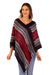 Baby alpaca blend poncho, 'Reds and Grays' - Poncho Handmade from Baby Alpaca Blend in Peru thumbail