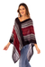 Baby alpaca blend poncho, 'Reds and Grays' - Poncho Handmade from Baby Alpaca Blend in Peru (image 2c) thumbail