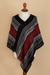 Baby alpaca blend poncho, 'Reds and Grays' - Poncho Handmade from Baby Alpaca Blend in Peru (image 2e) thumbail