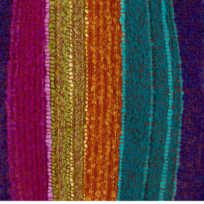 Schal aus Baby-Alpaka-Mischung - Mehrfarbig gestreifter, handgewebter Schal aus Baby-Alpaka-Mischung