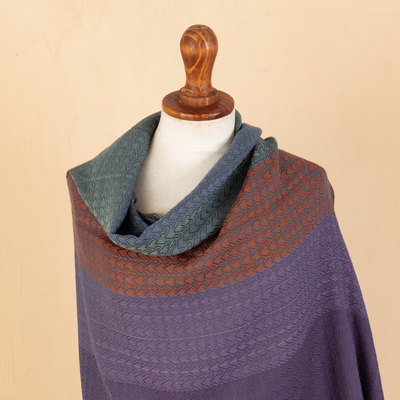 Baby alpaca blend shawl, 'Vibrant Andes' - Multicolor Shawl Hand Woven in Peru from Baby Alpaca Blend