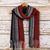 Baby alpaca blend scarf, 'Reds and Grays' - Red and Gray Baby Alpaca Blend Hand-woven Striped Scarf (image 2) thumbail