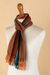 100% alpaca scarf, 'Andean Stripes' - Multicoloured Striped Scarf Hand-woven with 100% Alpaca