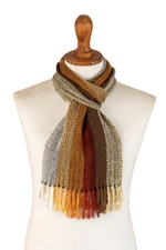 100% alpaca scarf, 'Eucalyptus Forest' - Multicolored Striped Scarf Hand-woven with 100% Alpaca