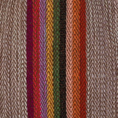 schal aus 100 % Alpaka - handgewebter mehrfarbig gestreifter Schal aus 100 % Alpaka