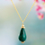 Chrysocolla pendant necklace, 'Nature's Green Drop' - 18k Gold-Plated Chrysocolla Pendant Necklace from Peru (image 2) thumbail