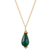 Chrysocolla pendant necklace, 'Nature's Green Drop' - 18k Gold-Plated Chrysocolla Pendant Necklace from Peru thumbail