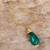 Chrysocolla pendant necklace, 'Nature's Green Drop' - 18k Gold-Plated Chrysocolla Pendant Necklace from Peru (image 2b) thumbail