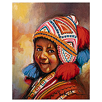 'Ocongate Boy' - Signed Original Oil Painting Portrait of Boy