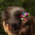 Pompon-Haargummis, (Paar) - Mehrfarbige Pompon-Haargummis aus Peru (Paar)