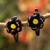 Pompom hair clips, 'Night Flowers' (pair) - Handcrafted Flower Pompom Hair Clips from Peru (Pair)