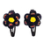 Pompom hair clips, 'Night Flowers' (pair) - Handcrafted Flower Pompom Hair Clips from Peru (Pair)