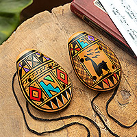 Ceramic ocarinas, 'Rhythm of the Earth' (Pair) - Pair of Handcrafted Ceramic Andean Ocarinas from Peru
