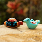 Ceramic ocarinas, 'Night Chant' (2 pieces) - Handmade Ceramic Ocarinas from Peru (2 Pieces)