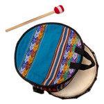 Leather and wood drum, 'Sacred Sound' - Leather and Cumaru Wood Drum Handcrafted in Peru