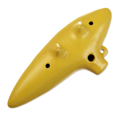 Handcrafted Ceramic Ocarina Flute with Andean Motifs - Cuzco