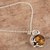 Tiger's eye pendant necklace, 'Singing Chameleon' - Tiger's Eye 950 Silver Chameleon Pendant Necklace from Peru