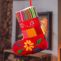 Featured review for Embroidered Christmas stocking, Christmas with Flowers
