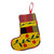 Embroidered Christmas stocking, 'Christmas Flora' - Handcrafted Yellow Christmas Stocking with Andean Details