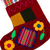 Embroidered Christmas stocking, 'Christmas Evenings' - Handcrafted Red Christmas Stocking with Andean Details