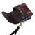 Leather headphone holder, 'Sacred Audio' - Artisan Crafted Brown Leather Earbud Case Holder from Peru (image 2f) thumbail