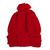 Alpaca blend knit hat, 'Roads in Red' - Peruvian Cable Knit Red Alpaca Blend Hat with a Pompon