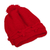 Alpaca blend knit hat, 'Roads in Red' - Peruvian Cable Knit Red Alpaca Blend Hat with a Pompon