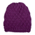 100% alpaca hat, 'Plum Stitches' - Purple Crochet Knit Hat Made with 100% Alpaca in Peru