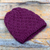 sombrero 100% alpaca - Gorro de punto de crochet morado hecho con 100% alpaca en Perú