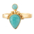 Gold-plated amazonite cocktail ring, 'Silhouettes of Water' - 18k Gold-Plated and Amazonite Cocktail Ring Handmade in Peru thumbail