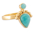 Gold-plated amazonite cocktail ring, 'Silhouettes of Water' - 18k Gold-Plated and Amazonite Cocktail Ring Handmade in Peru (image 2c) thumbail