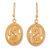 Gold-plated dangle earrings, 'Filigree Luck in Gold' - Peruvian 24k Gold-plated Filigree Fashion Dangle Earrings thumbail