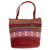 Leather tote bag, 'Beautiful Red' - Red Leather Tote Bag with Alpaca Blend Accents (image 2b) thumbail